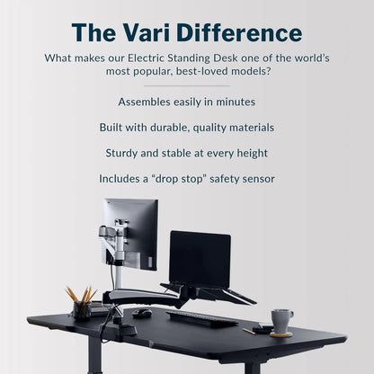 - Standing Desk Adjustable Height (60" X30')- Electric Sit-Stand Computer Desk for Work or Home Office- Dual Motor with Memory Presets- Adjustable Desk from desk- Black