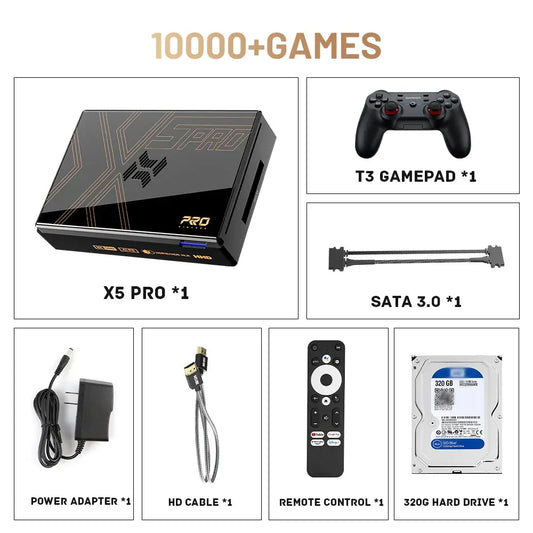 Super Console X5 PRO Retro Video Game Consoles Plug and Play 4T with 16000 Games for PS2/WII/SS/DC/N64 Android 12 TV Box