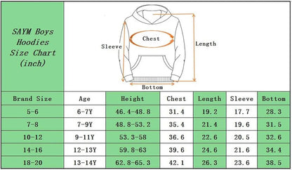 Teen Boys' Galaxy Fleece Sweatshirts Pocket Pullover Hoodies 4-16Y