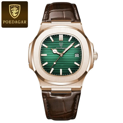 Top Luxury Man Watch Date Waterproof Luminous Leather Watches for Men High Quality Square Men'S Quartz Wristwatch Reloj