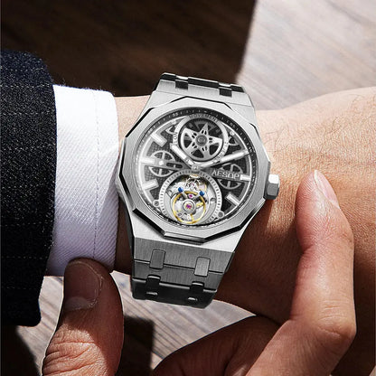 Men Flying Tourbillon Movement Mechanical Automatic Luxury Watches Wristwatches Skeleton Watch Brand for Man Sapphire