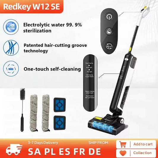 W12 SE Cordless Wet Dry Vacuum Cleaner Multi-Surface Smart Wireless Vacuum Floor Washer Self-Cleaning&Drying Household