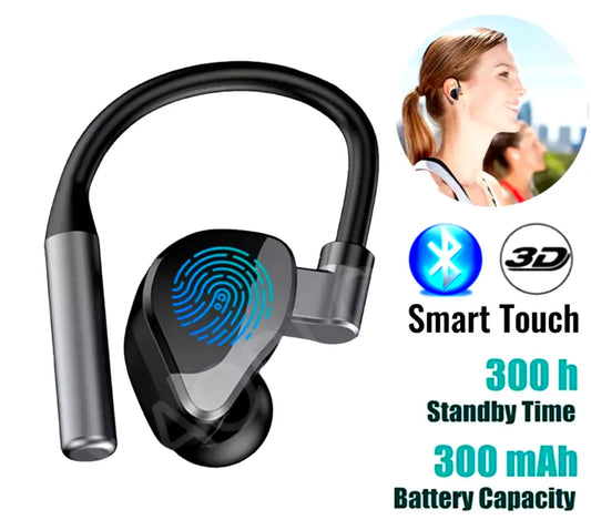 Wireless Bluetooth 5.2 Earpiece Headset Driving Trucker Earbuds Noise Cancelling