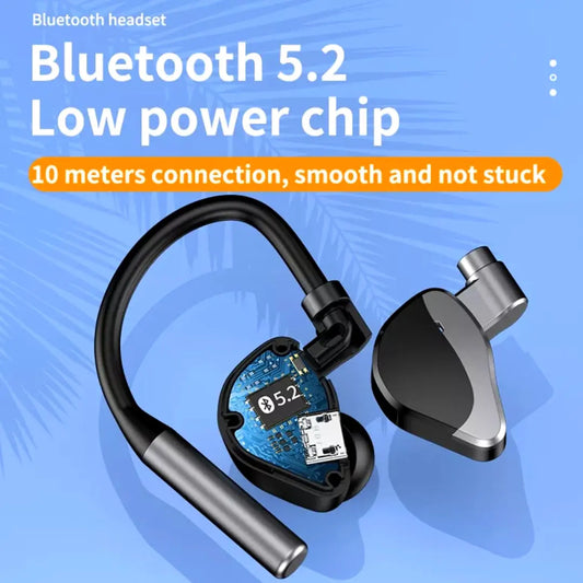 Wireless Bluetooth 5.2 Earpiece Headset Driving Trucker Earbuds Noise Cancelling