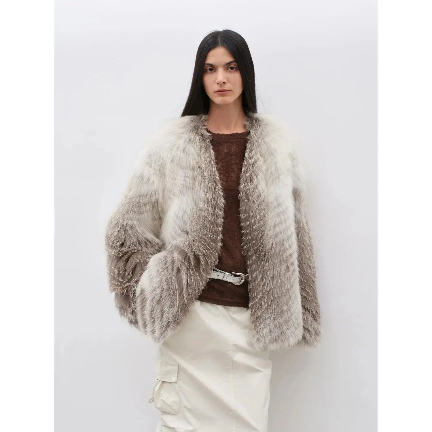 Yukino Dream Imported Colorful Fox Fur Coat from Finland