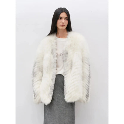 Yukino Dream Imported Colorful Fox Fur Coat from Finland