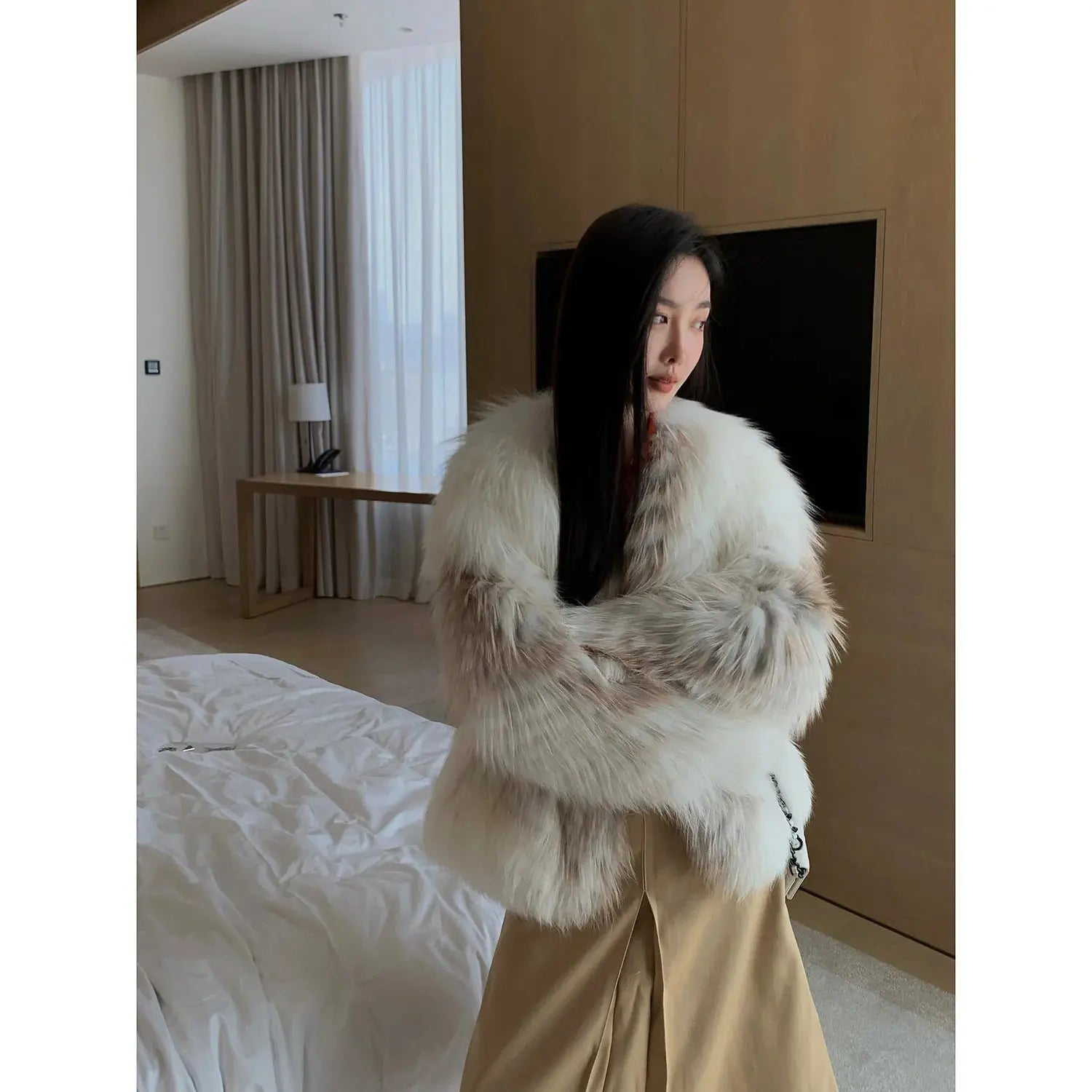 Yukino Dream Imported Colorful Fox Fur Coat from Finland