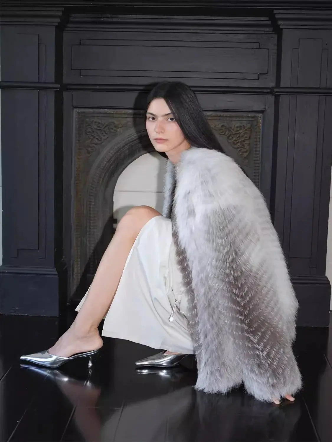 Yukino Dream Imported Colorful Fox Fur Coat from Finland