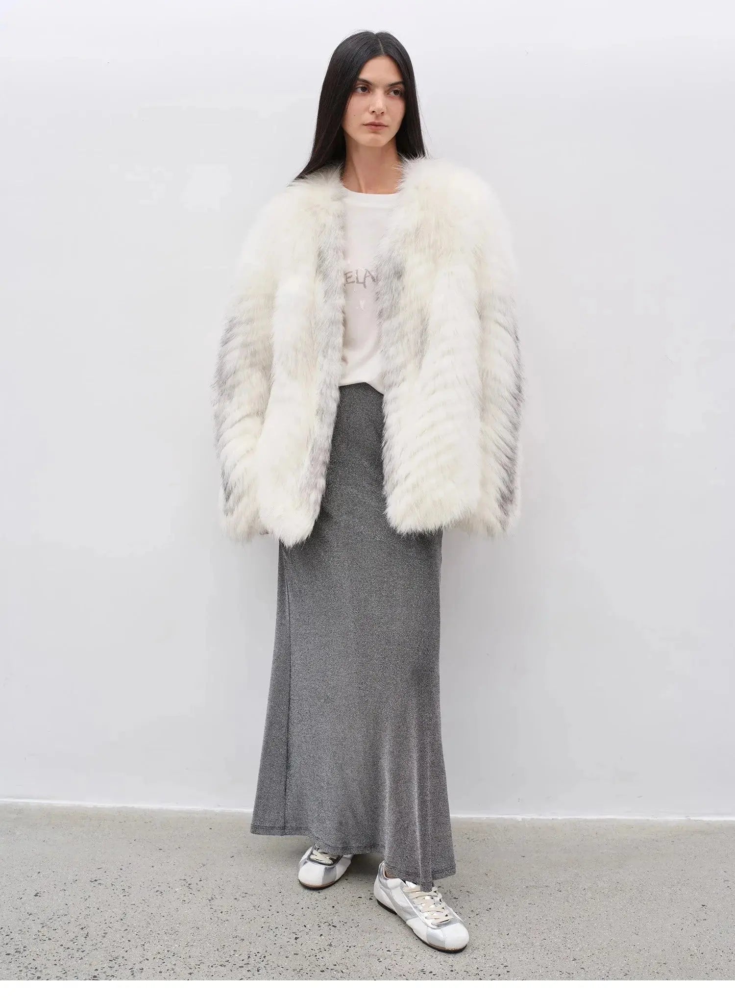 Yukino Dream Imported Colorful Fox Fur Coat from Finland