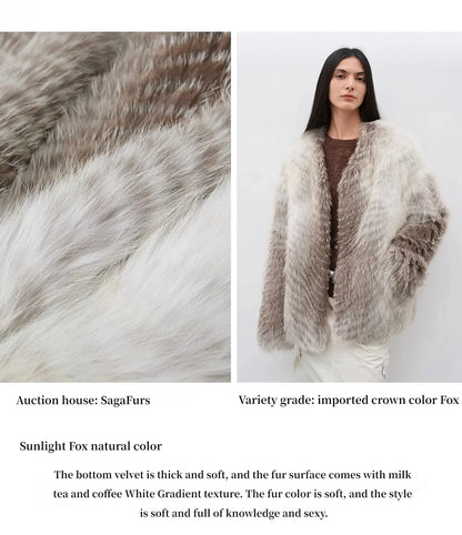 Yukino Dream Imported Colorful Fox Fur Coat from Finland