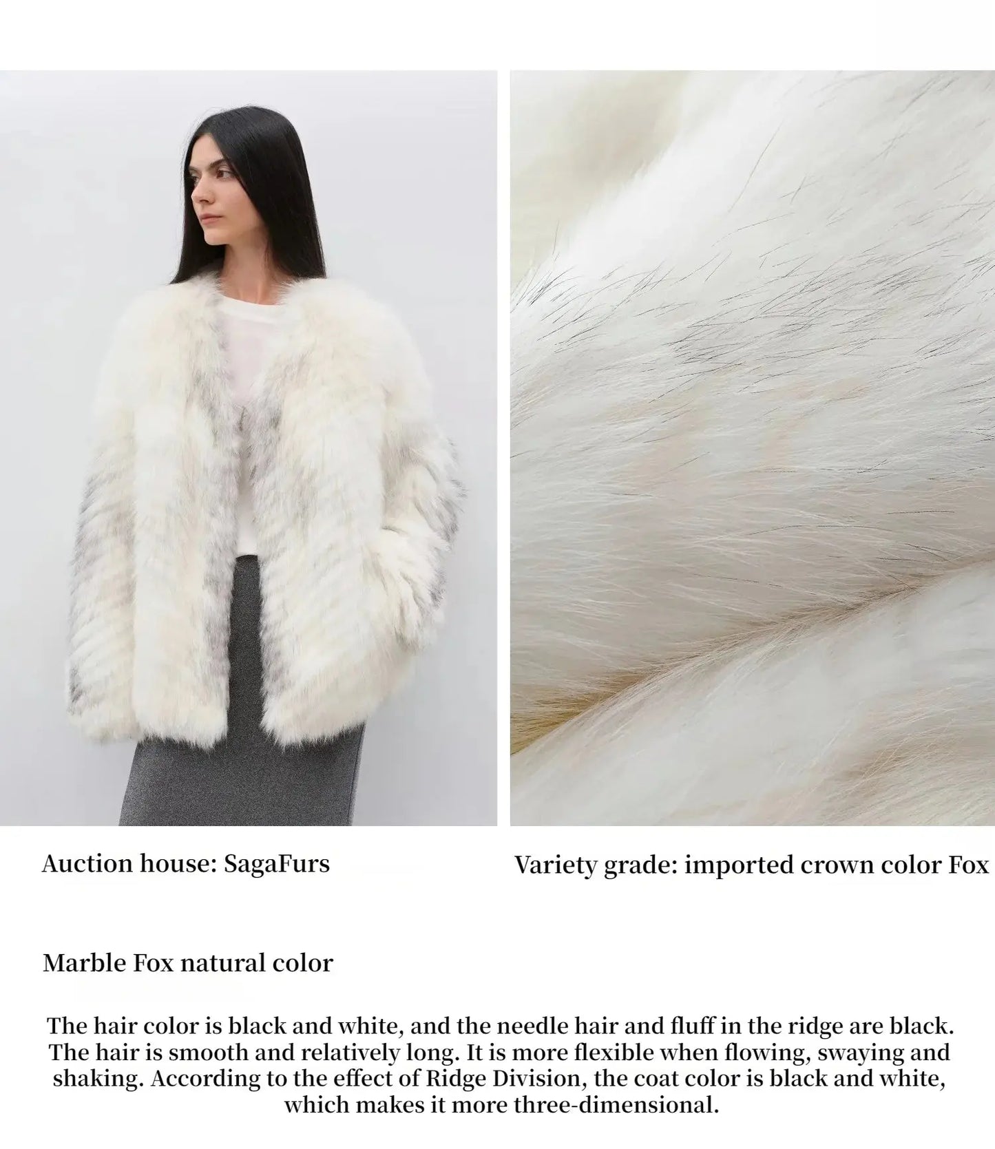 Yukino Dream Imported Colorful Fox Fur Coat from Finland