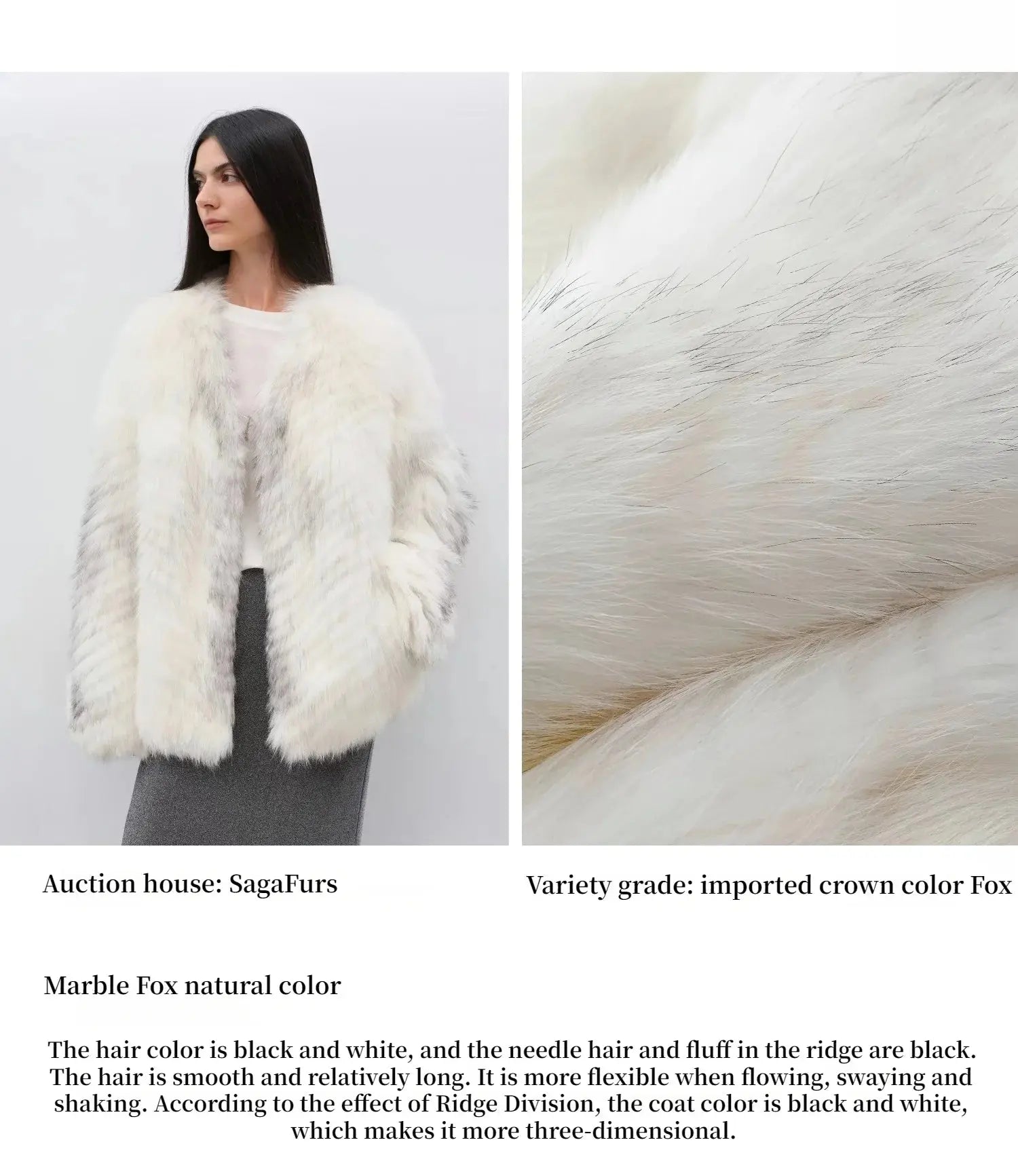 Yukino Dream Imported Colorful Fox Fur Coat from Finland