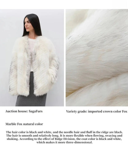 Yukino Dream Imported Colorful Fox Fur Coat from Finland