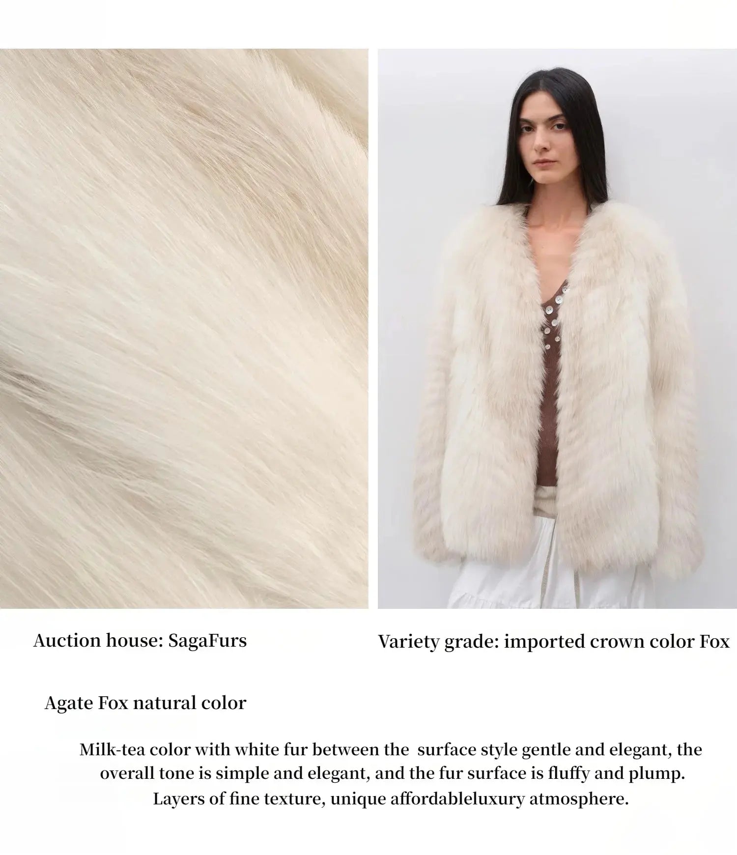 Yukino Dream Imported Colorful Fox Fur Coat from Finland
