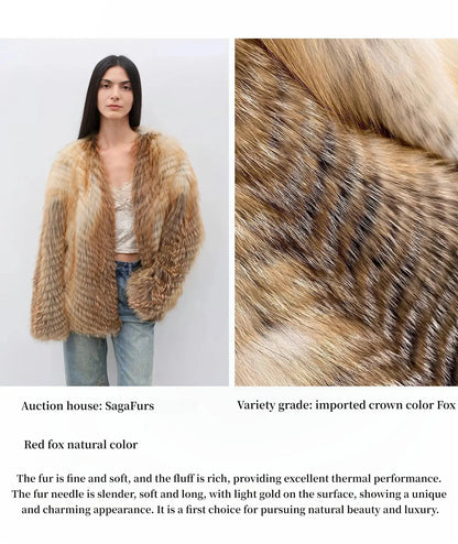 Yukino Dream Imported Colorful Fox Fur Coat from Finland